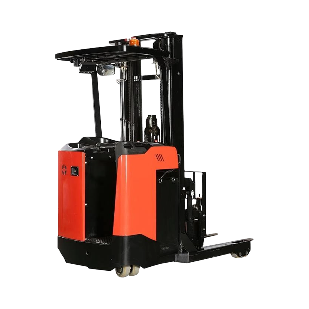 Batteriebetriebener tragbarer 1,2-Tonnen-Stand-up-Elektro-Schubmaststapler Batteriebetriebener tragbarer 1,2-Tonnen-Stand-up-Elektro-Schubmaststapler