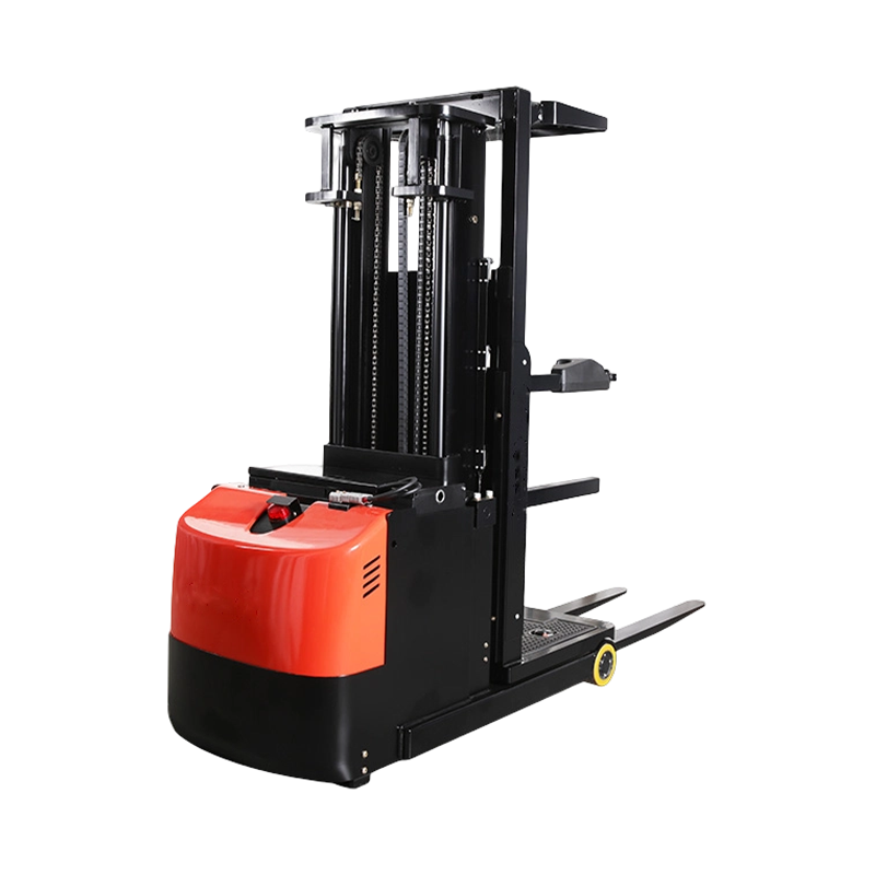 Schmalgang-Lagerstapler, 1 Tonne, Ständer auf elektrischem Kommissionierer Schmalgang-Lagerstapler, 1 Tonne, Ständer auf elektrischem Kommissionierer